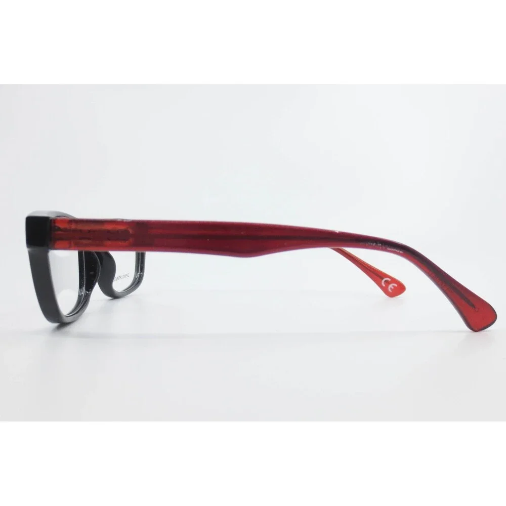 Foster Grant FGX Eyeglasses Black Red Rectangular Frame KP 7000 47-17-130 DG0821